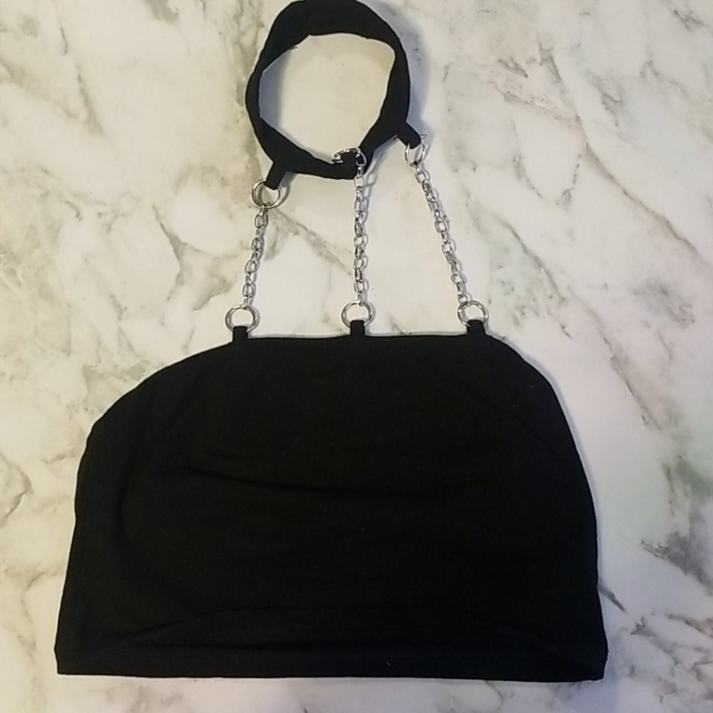 Black goth crop top